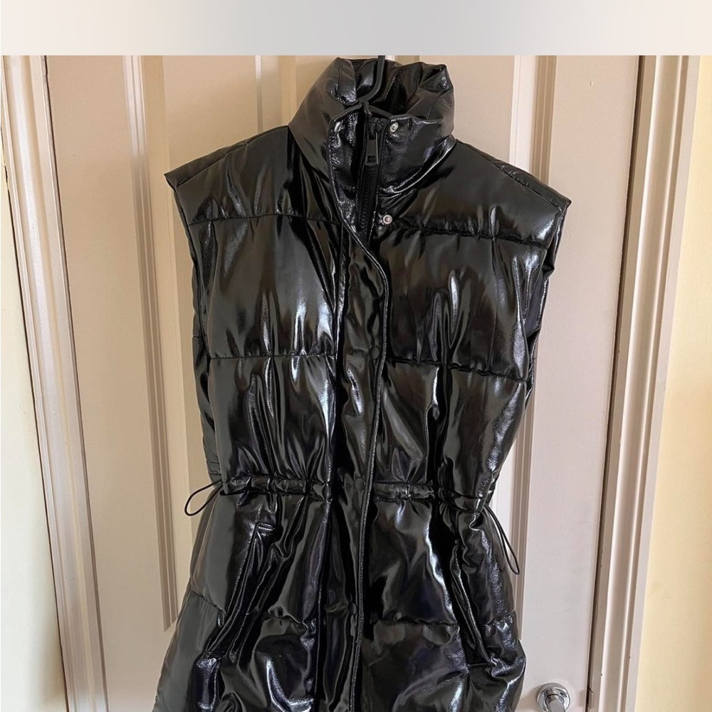 H&M Shiny Black Puffer Vest Gilet Divided size XXS extra extra small Women’s - Picture 6 of 9
